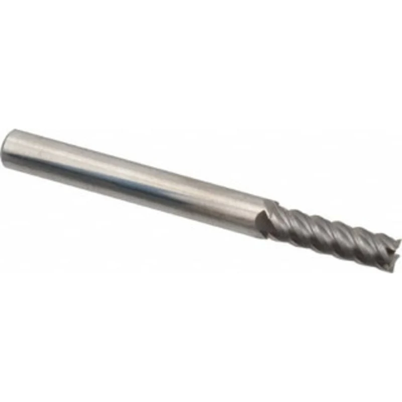 Accupro 7/32, 3/4 LOC, 1/4 Shank Diam, 2-1/2 OAL, 5 Flute, Solid Carbide Square End Mill Single End, Uncoated, Spiral...